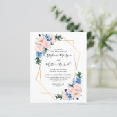 Papier Mariage budgétaire bleu bleu clair géométrique (Debout devant)