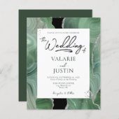 Papier Mariage budgétaire d'âge argent vert Sage en un (Devant / Derrière)