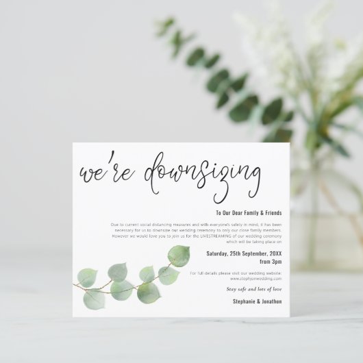 Papier Mariage budgétaire - Diminution du Faire-part Euca (Debout devant)