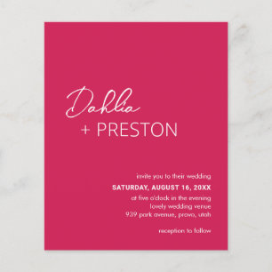 Papier Mariage budgétaire moderne rose chaud minimal