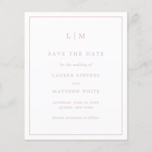 Papier Mariage budgétaire rose clair simple Enregistrer l