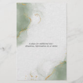 Papier Mariage budgétaire Sage Vert Ciels Abstraits (Dos)