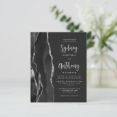 Papier Mariage Calligraphie Agate Argent Noir Budget (Debout devant)