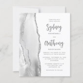 Papier Mariage Calligraphie Agate Grise Argentée Budget (Devant)