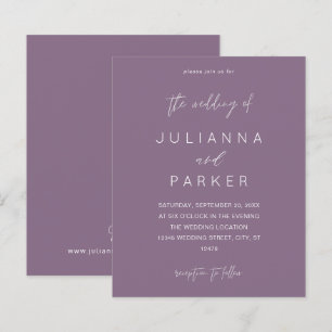 Papier Mariage Calligraphie MOD Violet Abricot Budget
