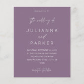 Papier Mariage Calligraphie MOD Violet Abricot Budget (Devant)