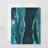 Papier Mariage Calligraphié Teal Argent Agate Budget (Dos)