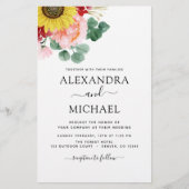 Papier Mariage campagnard Budget Sunflower Eucalyptus (Devant)