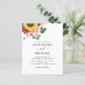 Papier Mariage campagnard Budget Sunflower Eucalyptus (Debout devant)