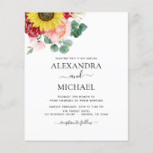 Papier Mariage campagnard Budget Sunflower Eucalyptus (Devant)