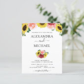 Papier Mariage campagnard Budget Sunflower Eucalyptus (Debout devant)