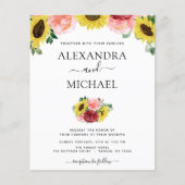 Papier Mariage campagnard Budget Sunflower Eucalyptus (Devant)