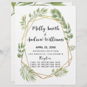 Papier mariage campagnard cristal verdure mariage Inviter (Devant / Derrière)