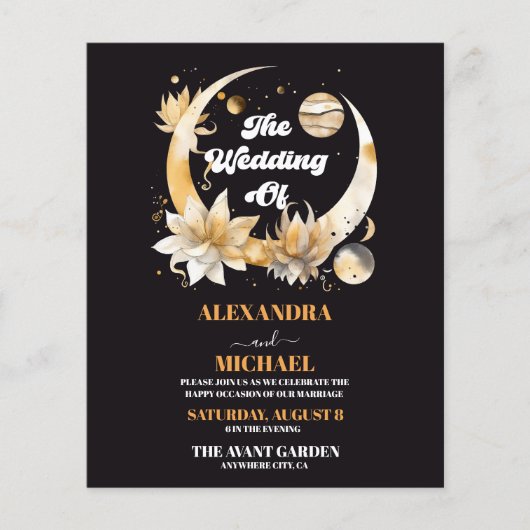 Papier Mariage céleste à l'or noir mystique (Devant)