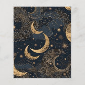 Papier Mariage céleste bleu nuit or abordable (Dos)
