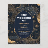 Papier Mariage céleste bleu nuit or abordable (Devant)