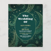 Papier Mariage céleste d'émeraude vert or budget (Devant)