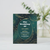 Papier Mariage céleste d'émeraude vert or de budget (Debout devant)