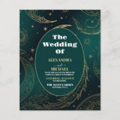Papier Mariage céleste d'émeraude vert or de budget (Devant)
