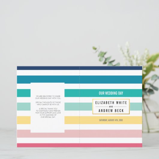 Papier MARIAGE CÉRÉMONIE mignonne fun rayures couleurs pa (Debout devant)