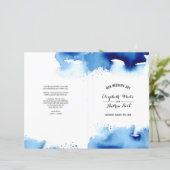 Papier MARIAGE CEREMONY chic aquarelle bleu (Debout devant)