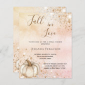 Papier Mariage champêtre automnal rose gold et citrouille (Devant / Derrière)