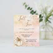 Papier Mariage champêtre automnal rose gold et citrouille (Debout devant)