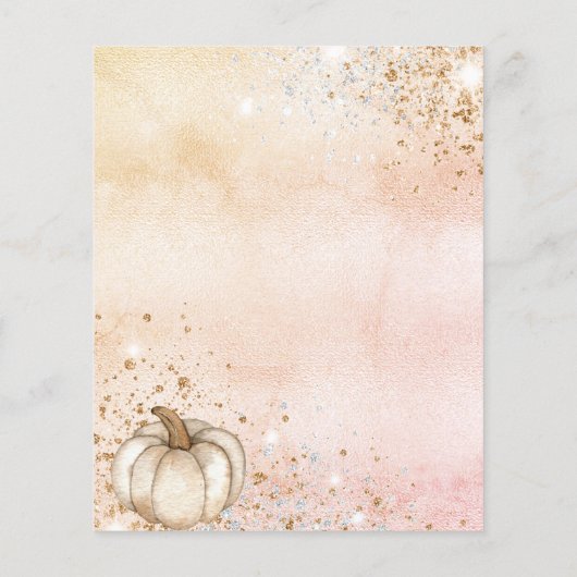 Papier Mariage champêtre automnal rose gold et citrouille (Dos)