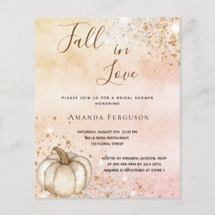 Papier Mariage champêtre automnal rose gold et citrouille