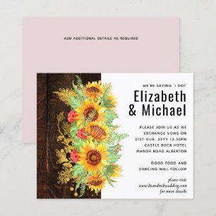Papier Mariage Champêtre Budget Fleurs de Tournesol Estiv