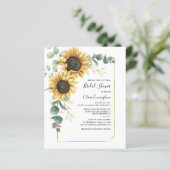 Papier Mariage Champêtre Tournesol Géométrique Script (Debout devant)