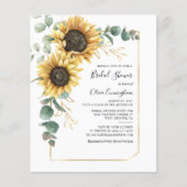 Papier Mariage Champêtre Tournesol Géométrique Script (Devant)