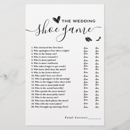 Papier Mariage Chaussure Jeu nuptiale Chaussure Jeu coupl (Devant)