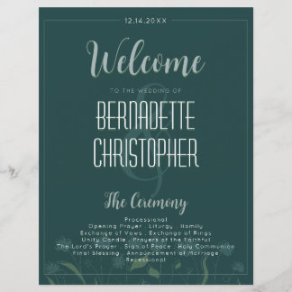 Papier Mariage Chic Moderne Élégant Vert Émeraude Simple