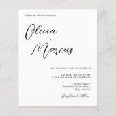 Papier Mariage chic noir et blanc à petit budget scénario (Devant)