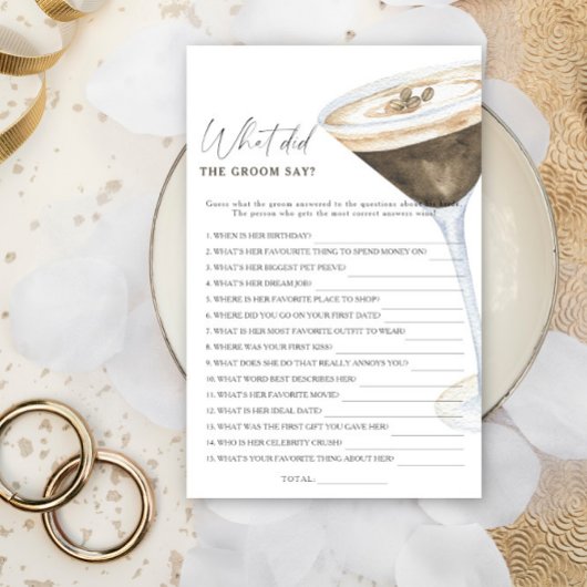 Papier Mariage civil sous thème café Que dit le marié