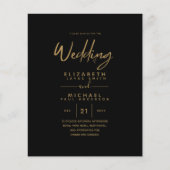 Papier Mariage classique moderne Black Gold Budget Invite (Devant)