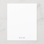 Papier Mariage Classique Noir et Blanc Budget Date d'Évén (Dos)