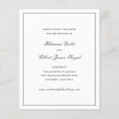 Papier Mariage Classique Noir et Blanc Budget Date d'Évén (Devant)