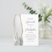 Papier Mariage Code QR Agate Or Blanc Gris Budget (Debout devant)