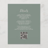 Papier Mariage Code QR Budget Blush Agate Vert Sauge (Dos)