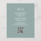 Papier Mariage Code QR Budget Bourgogne Agate Vert Sauge (Dos)