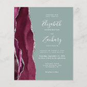 Papier Mariage Code QR Budget Bourgogne Agate Vert Sauge (Devant)