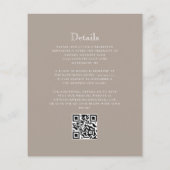 Papier Mariage Code QR Budget Taupe Monogramme Blason (Dos)