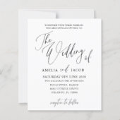 Papier Mariage code QR calligraphié noir et blanc à petit (Devant)