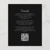 Papier Mariage Code QR Crête Monogramme Noir Blanc Budget (Dos)