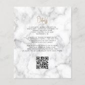 Papier Mariage Code QR de Marbre Agate Or de Bourgogne (Dos)