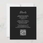 Papier Mariage Code QR Floral Argent Aqua Noir Budget (Dos)