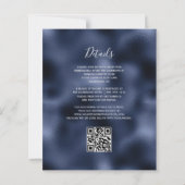 Papier Mariage Code QR Floral Bleu Poussiéreux de la Mari (Dos)