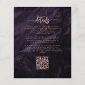 Papier Mariage code QR floral rose gold pour petit budget (Dos)
